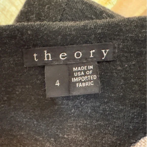 Theory, charcoal gray, long sleeve, midi, A-line dress, size 4 - Picture 4 of 13